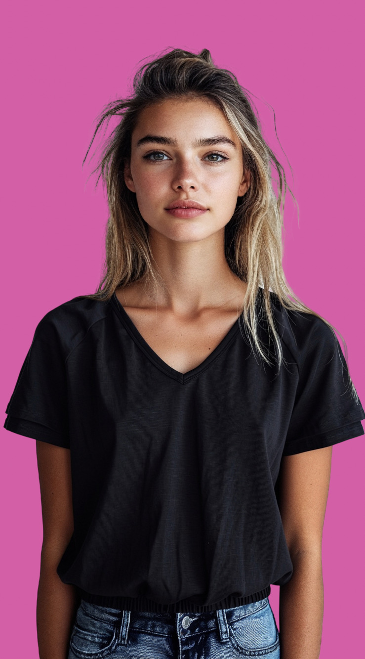 Rafaella Women's Black V-Neck Knit Short Sleeve Top Size XXL